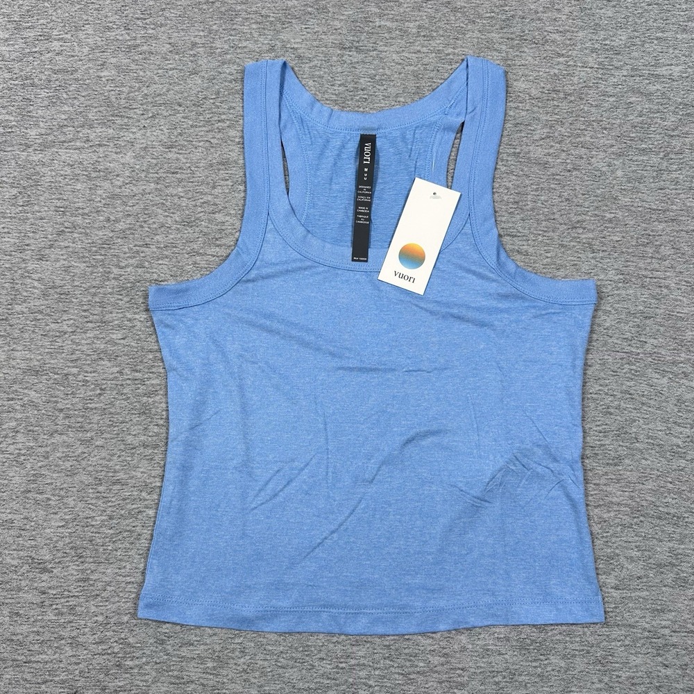 Vuori Energy Racerback Tank Top Womens Medium Oasis Blue Heather Active NEW